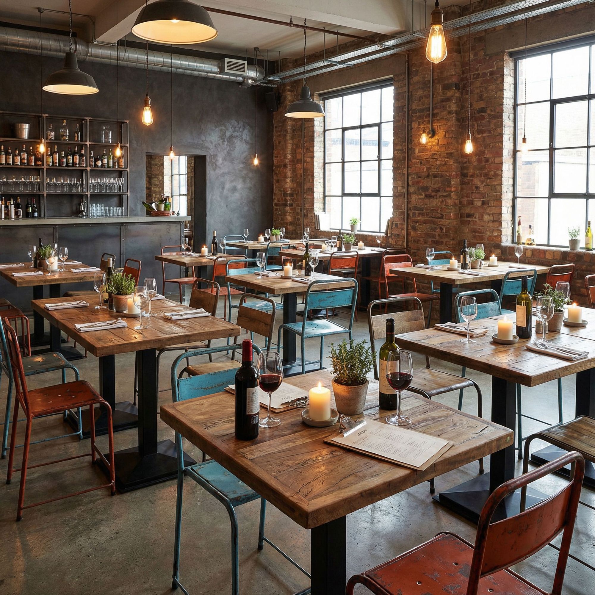 Bistrotisch Grainwood aus recyceltem Altholz für Gastronomie, Café und Bistro | STUFF Loft