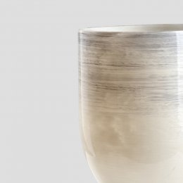 Vase Grazia aus Glas mit Fuß von Dialma Brown Perlmutt large  - Höhe 48 cm