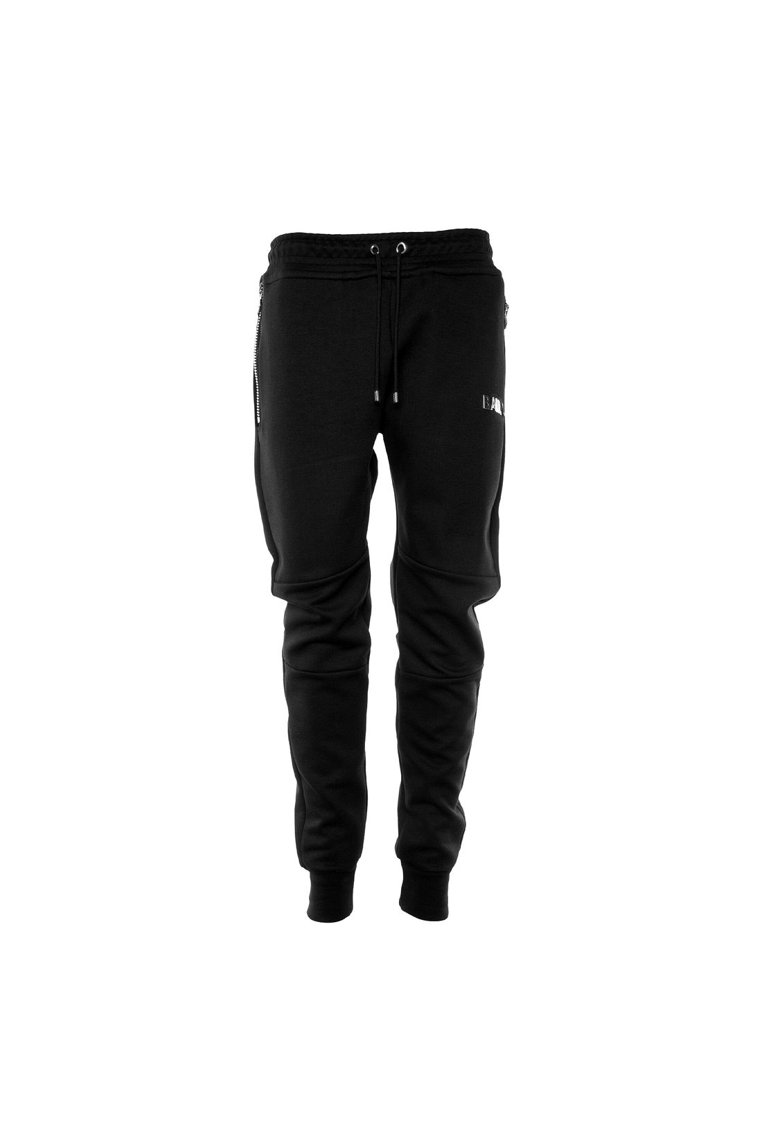 BALR. Herren Sweatpants Q-Series Slim Hose im Jogging-Stil mit Metall-Logo und Taschen mit Reißverschluss, schwarz