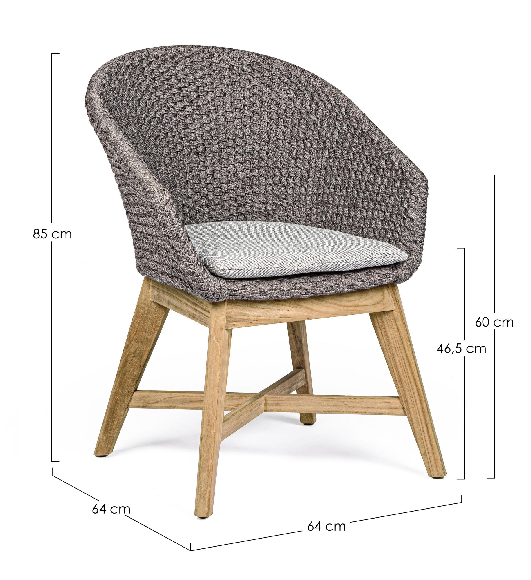 Outdoor Stuhl Coachella mit Armlehnen und Sitzkissen