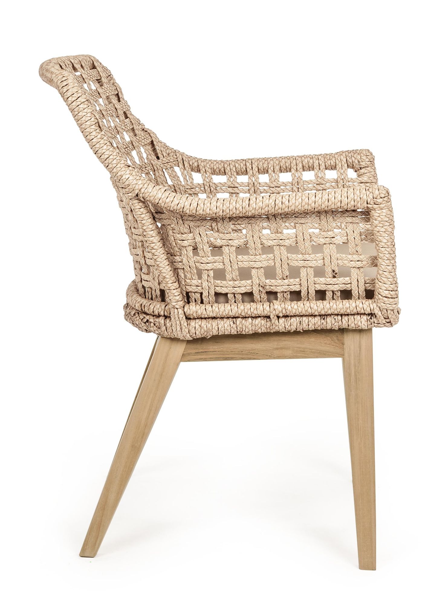 Outdoor Stuhl Madison mit Armlehnen und Sitzkissen Natur | Bizzotto bei STUFF Shop kaufen