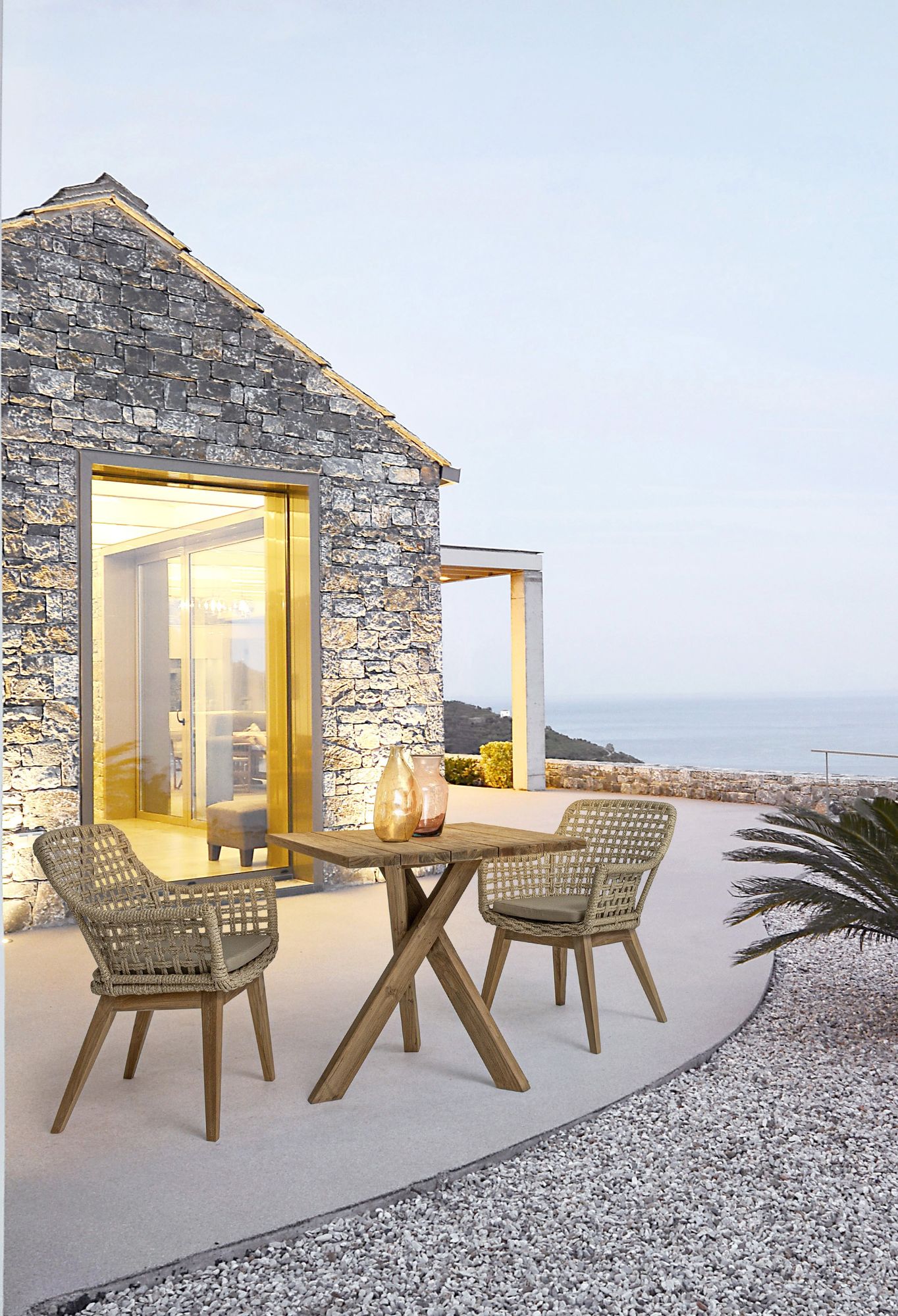 Outdoor Stuhl Madison mit Armlehnen und Sitzkissen Natur | Bizzotto bei STUFF Shop kaufen