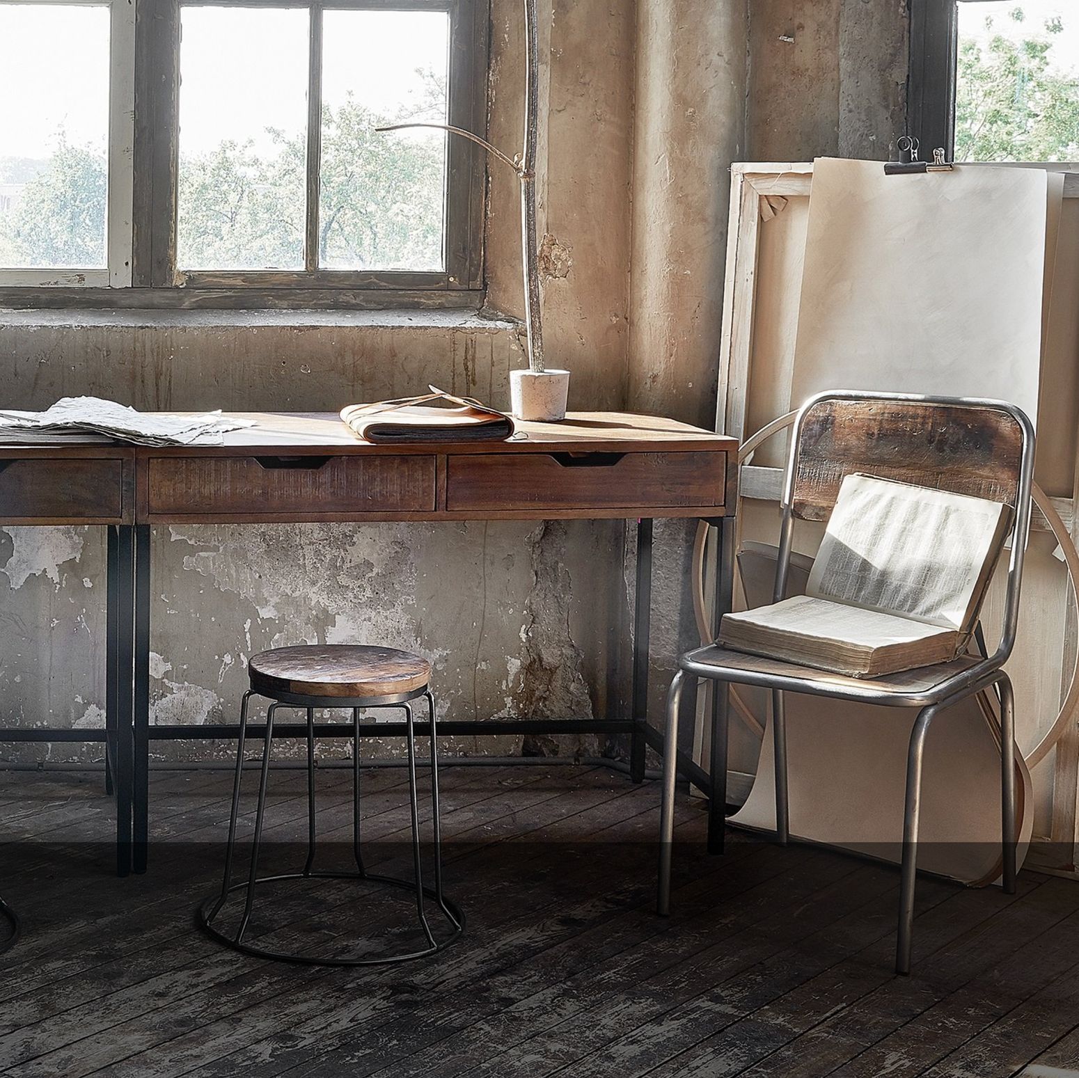Schreibtisch Industrial Style mit Schubladen | STUFF Loft