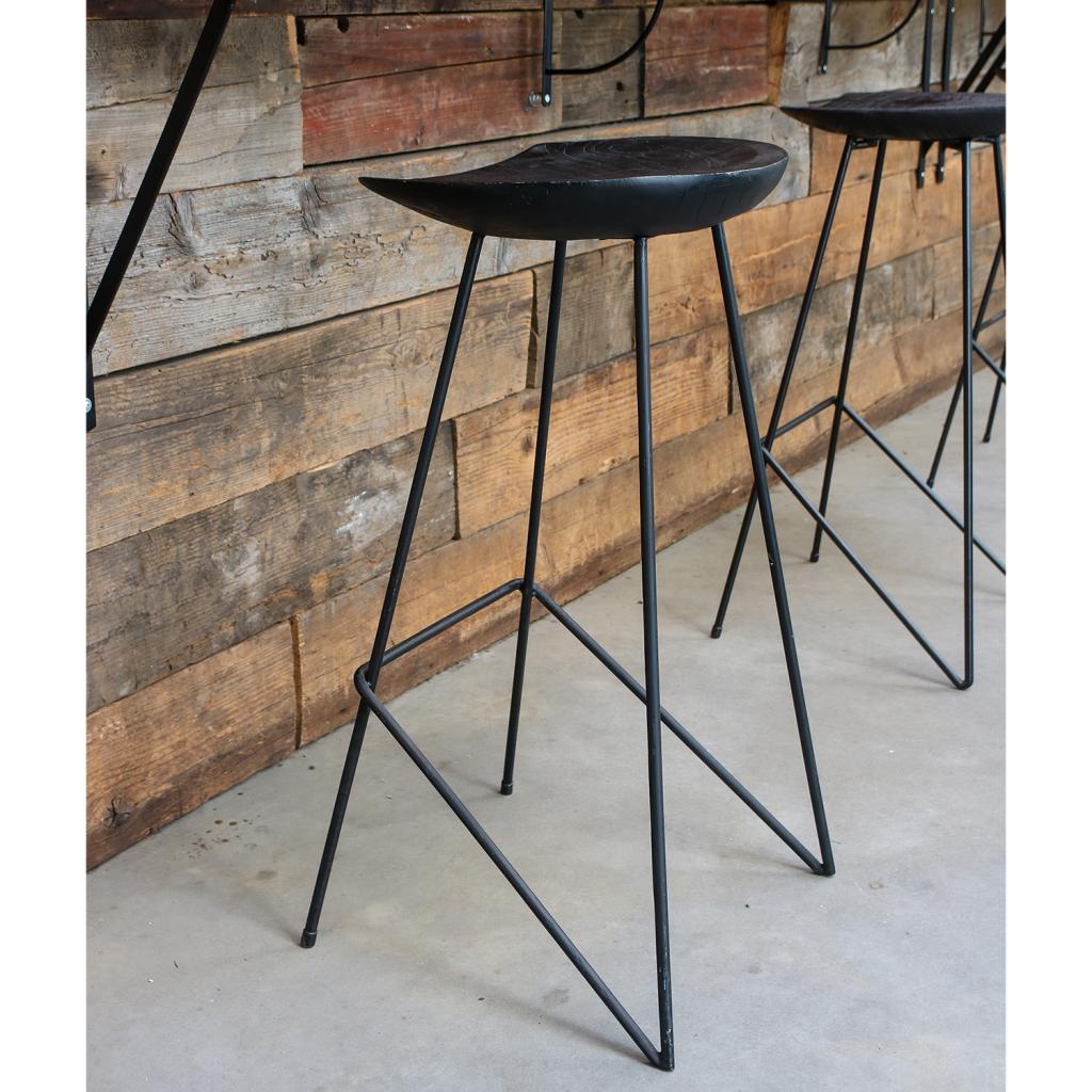 Barhocker Industrial Loft Style aus Teakholz