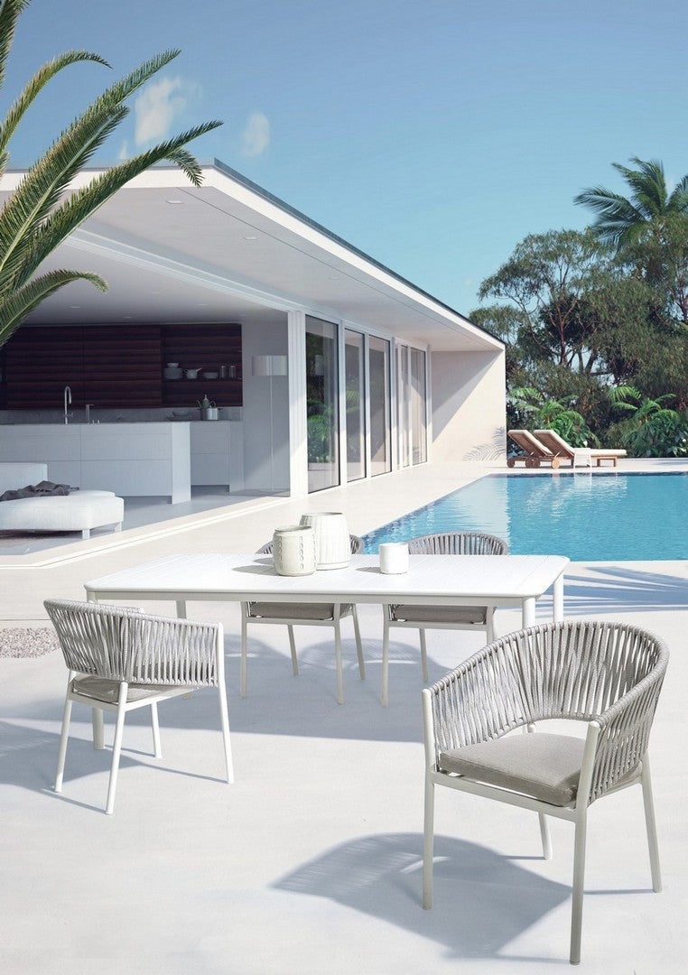 Outdoor Stuhl Florencia Weiß mit Armlehnen und Sitzkissen | Bizzotto bei STUFF Shop kaufen