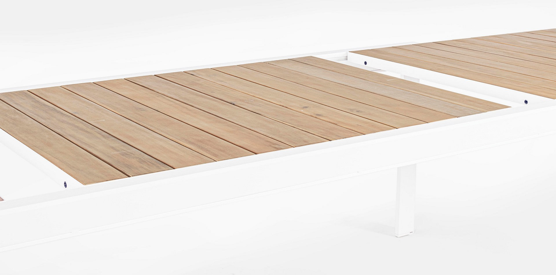 Outdoor Esstisch Belmar Weiß ausziehbar 220/340 in Holzoptik mit Aluminiumgestell | Bizzotto bei STUFF Shop kaufen