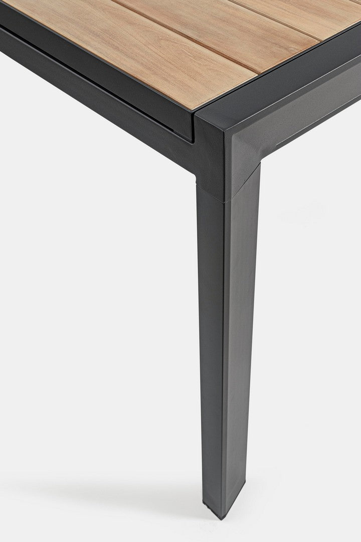 Outdoor Esstisch Belmar Anthrazit ausziehbar 220/340 in Holzoptik mit Aluminiumgestell | Bizzotto bei STUFF Shop kaufen