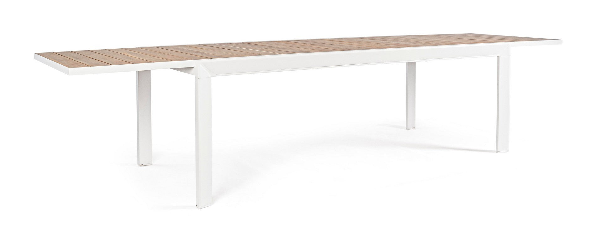 Outdoor Esstisch Belmar Weiß ausziehbar 220/340 in Holzoptik mit Aluminiumgestell | Bizzotto bei STUFF Shop kaufen