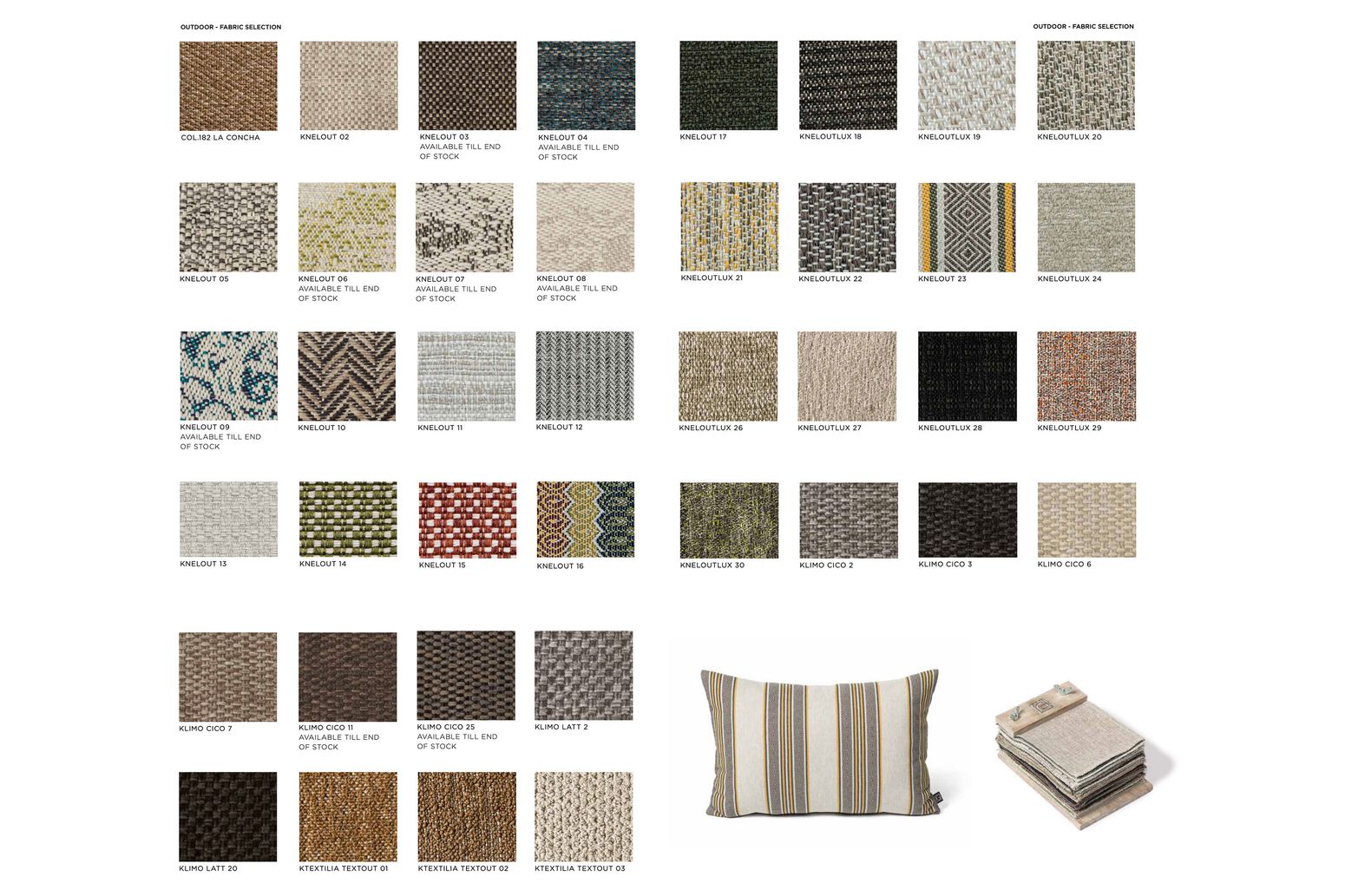 Stoffmuster Outdoor Cushions Gommaire