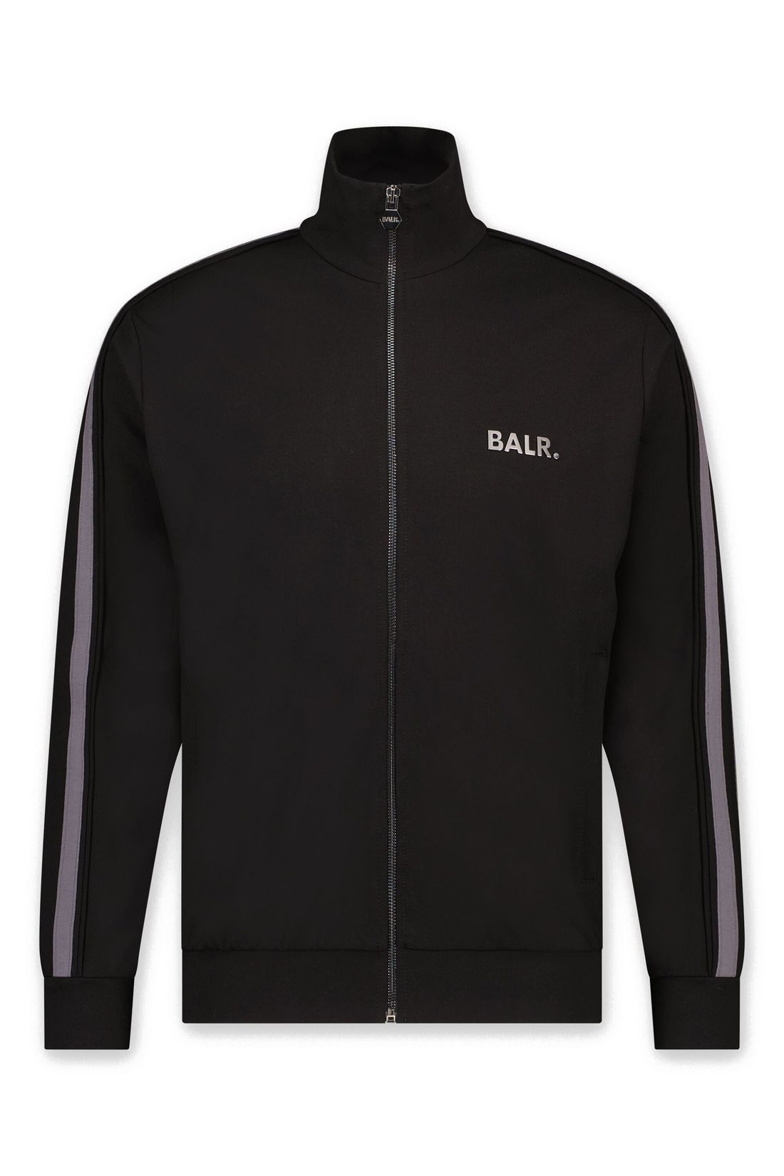 BALR. Herren Sweatjacke Louis Slim Crossing Tape Track Jacket Jet Black