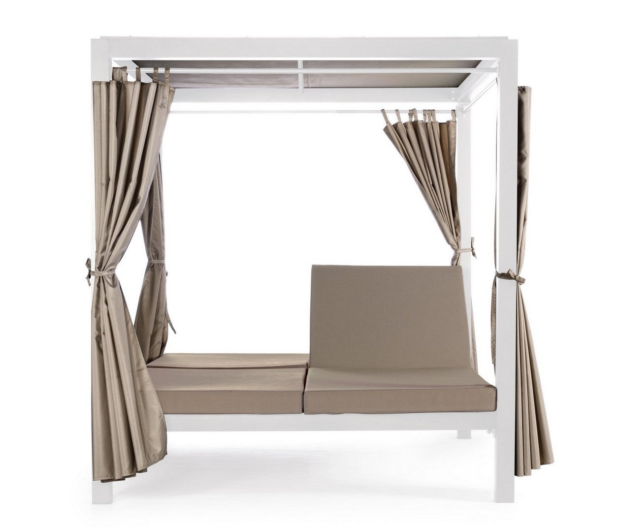 Outdoor Daybed Dream Weiß mit Dach und seitlichen Vorhängen | Bizzotto bei STUFF Shop kaufen