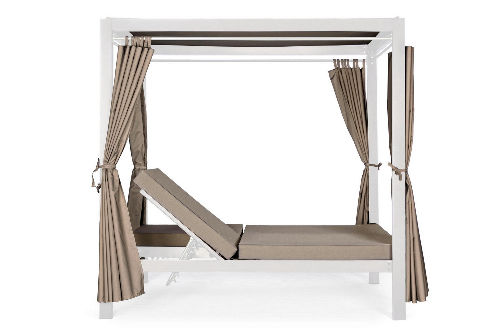 Outdoor Daybed Dream Weiß mit Dach und seitlichen Vorhängen | Bizzotto bei STUFF Shop kaufen