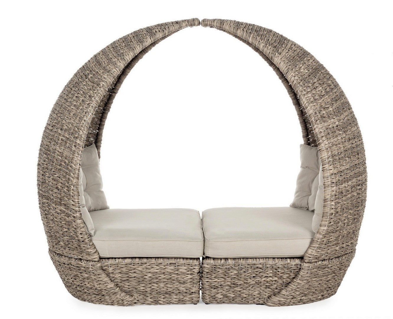 Outdoor Daybed Samui Loungemuschel aus Geflecht mit Sitzkissen | Bizzotto bei STUFF Shop kaufen