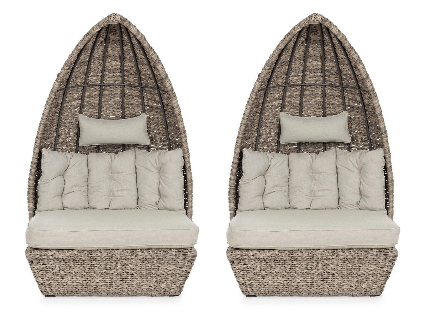 Outdoor Daybed Samui Loungemuschel aus Geflecht mit Sitzkissen | Bizzotto bei STUFF Shop kaufen