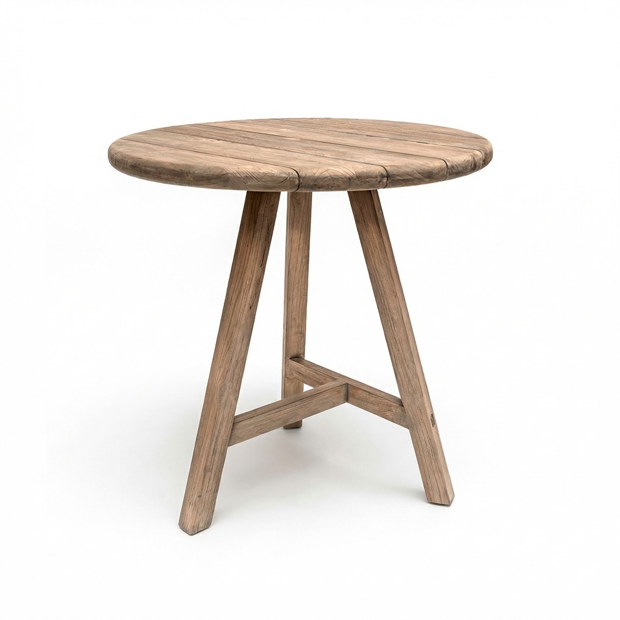 Der runde Outdoor Bartisch Anton von Gommaire besteht aus Teakholz und überzeugt durch sein schlichtes Design