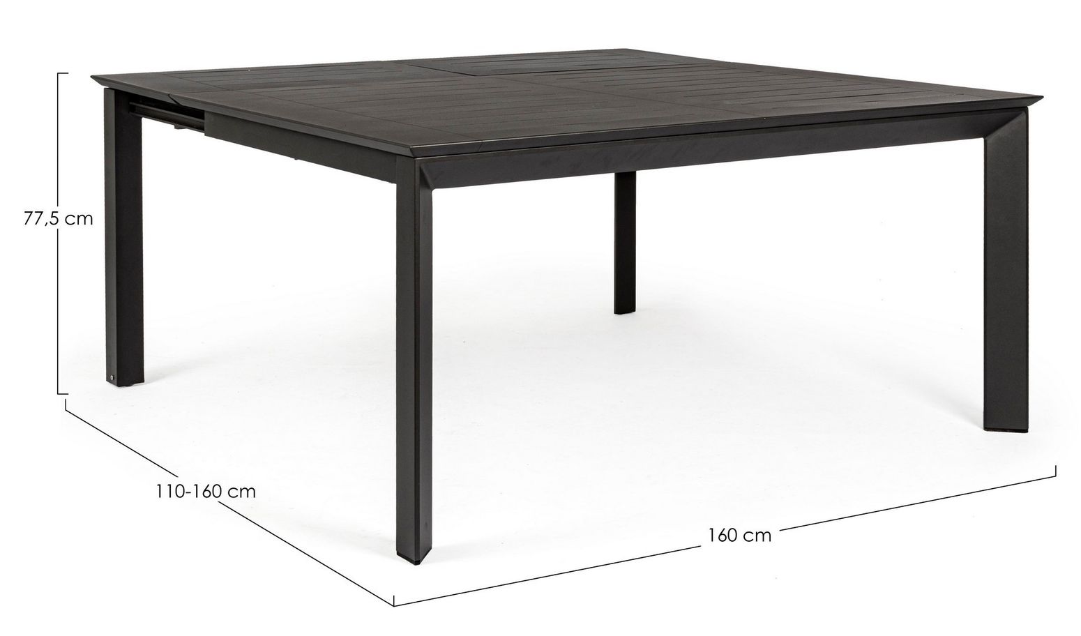 Ausziehbarer Tisch Konnor L110-160cm anthrazit I STUFF Shop