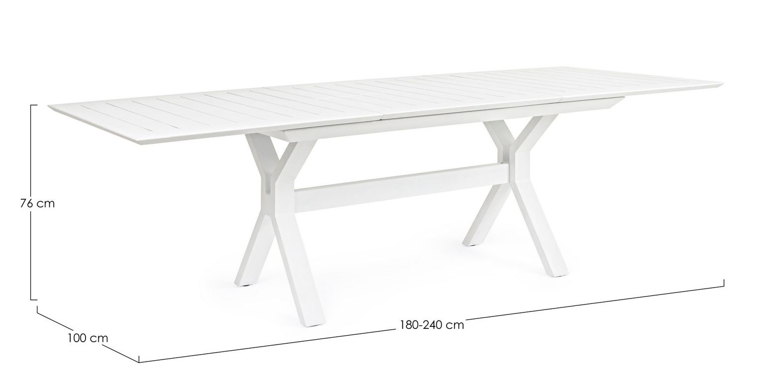 Ausziehbarer Tisch Kenyon L180-240cm weiß I STUFF Shop