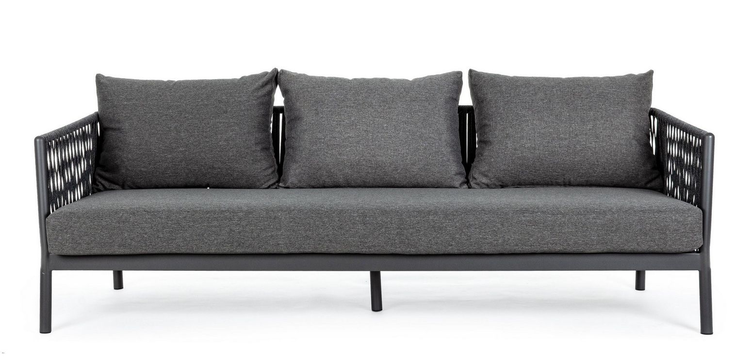 Sofa Florencia mit Kissen anthrazit