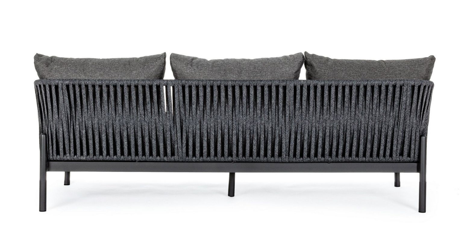 Sofa Florencia mit Kissen anthrazit