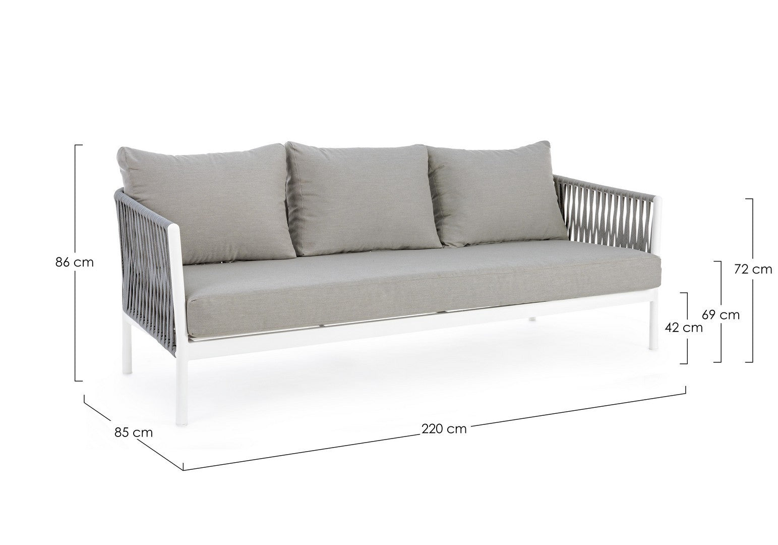 Sofa Florencia mit Kissen weiß I STUFF Shop