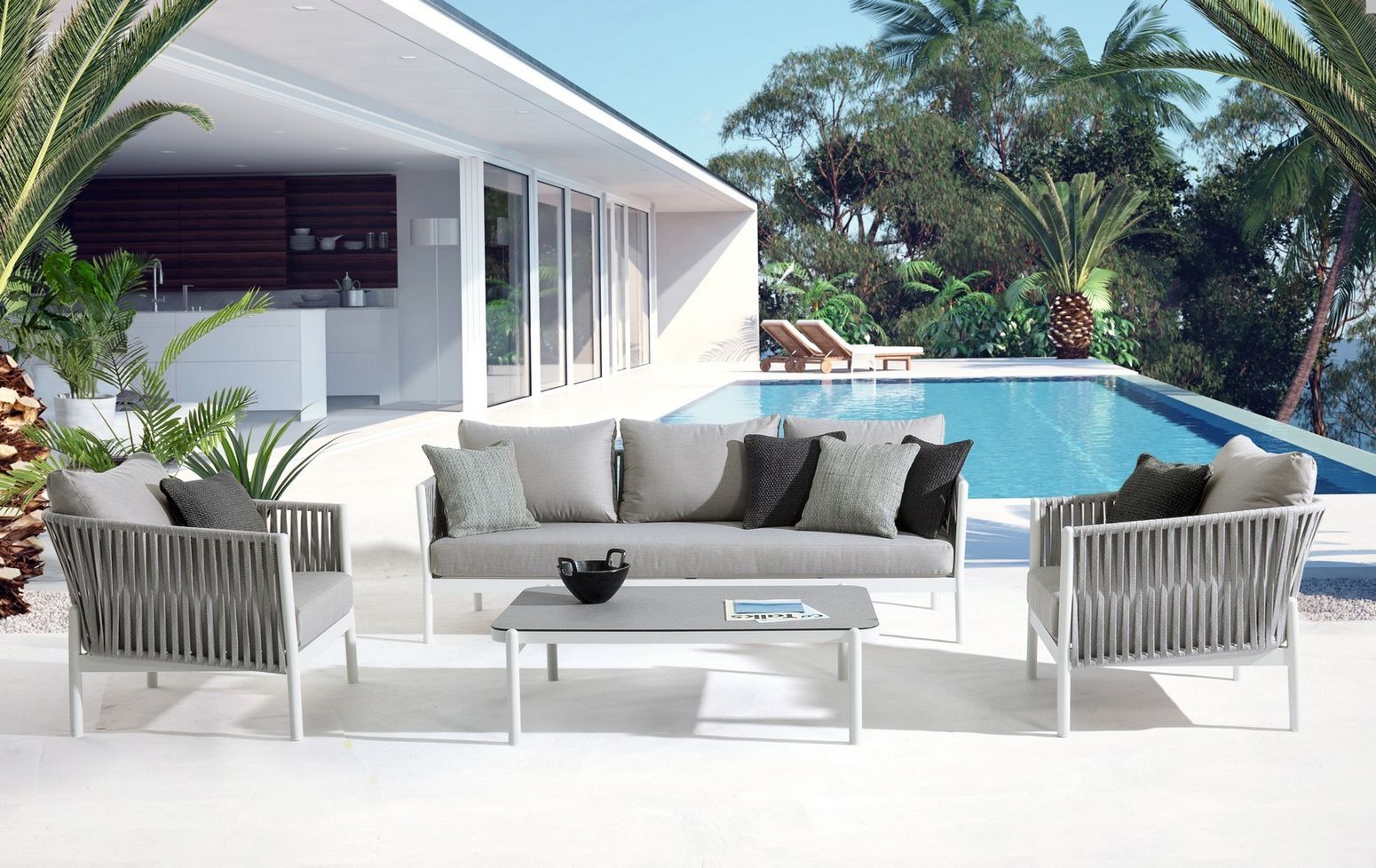 Sofa Florencia mit Kissen weiß I STUFF Shop
