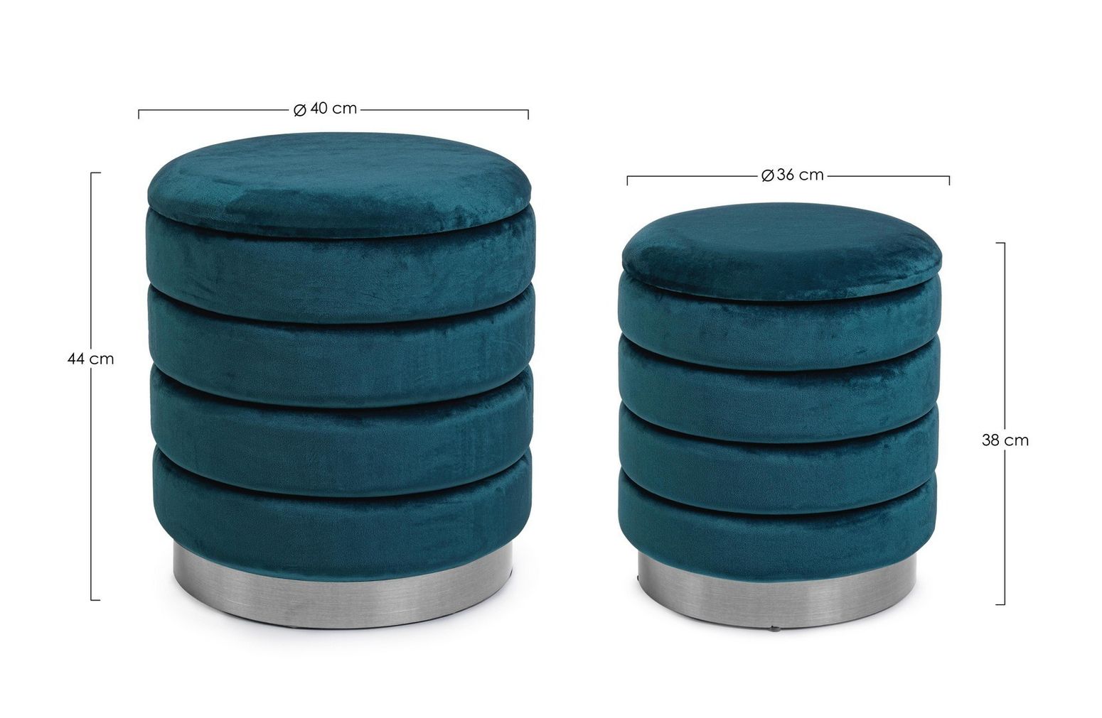 Pouf Darina 2-Set türkis