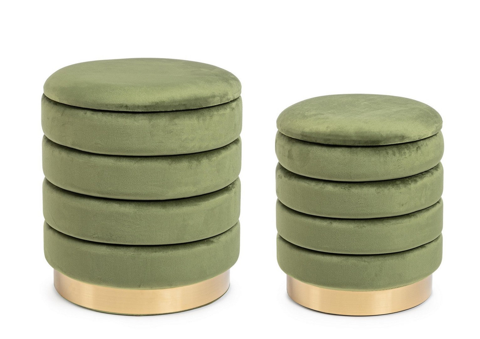 Pouf Darina 2-Set olivgrün