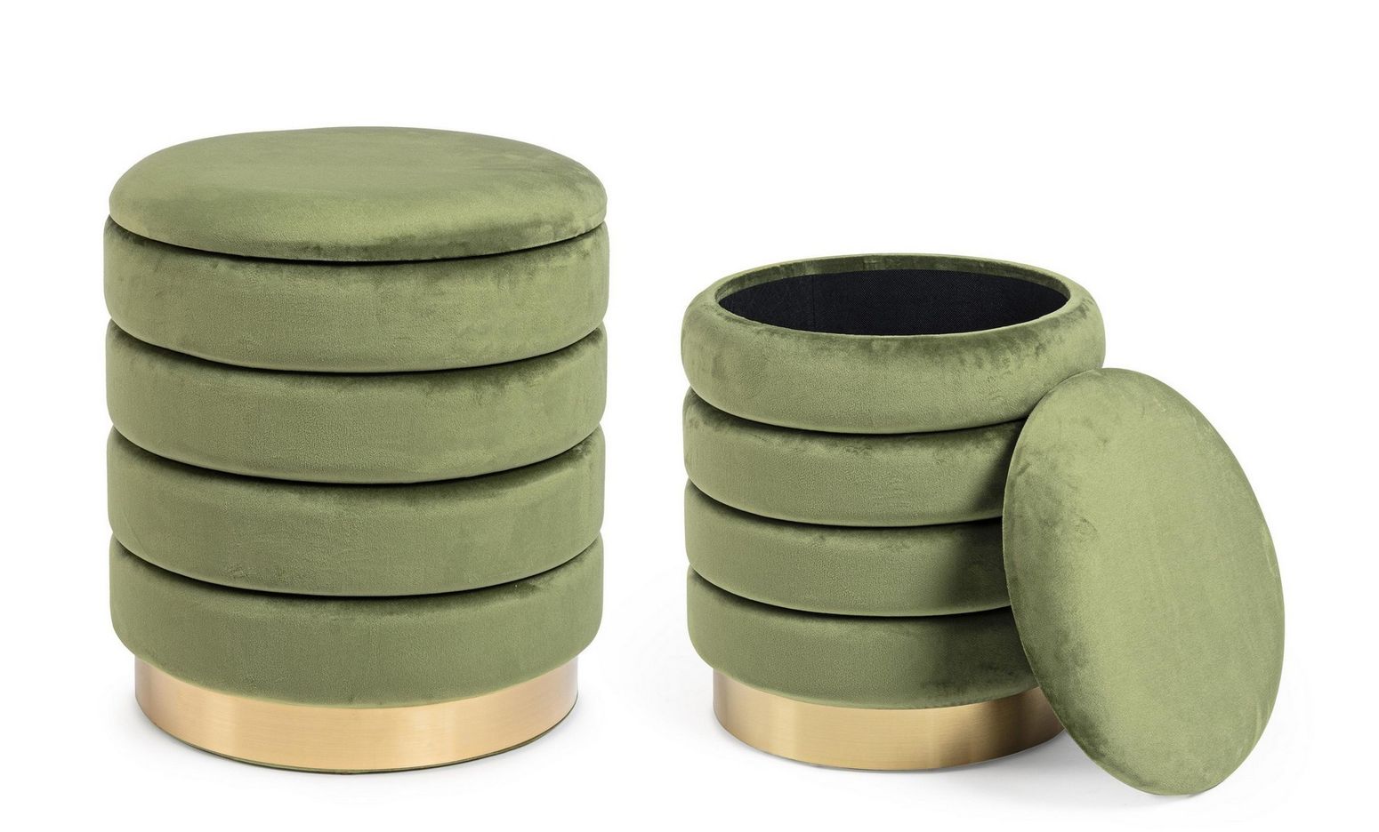 Pouf Darina 2-Set olivgrün