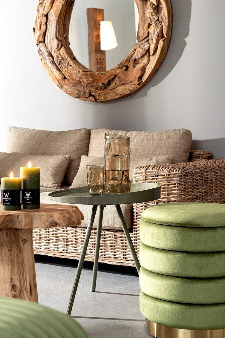Pouf Darina 2-Set olivgrün