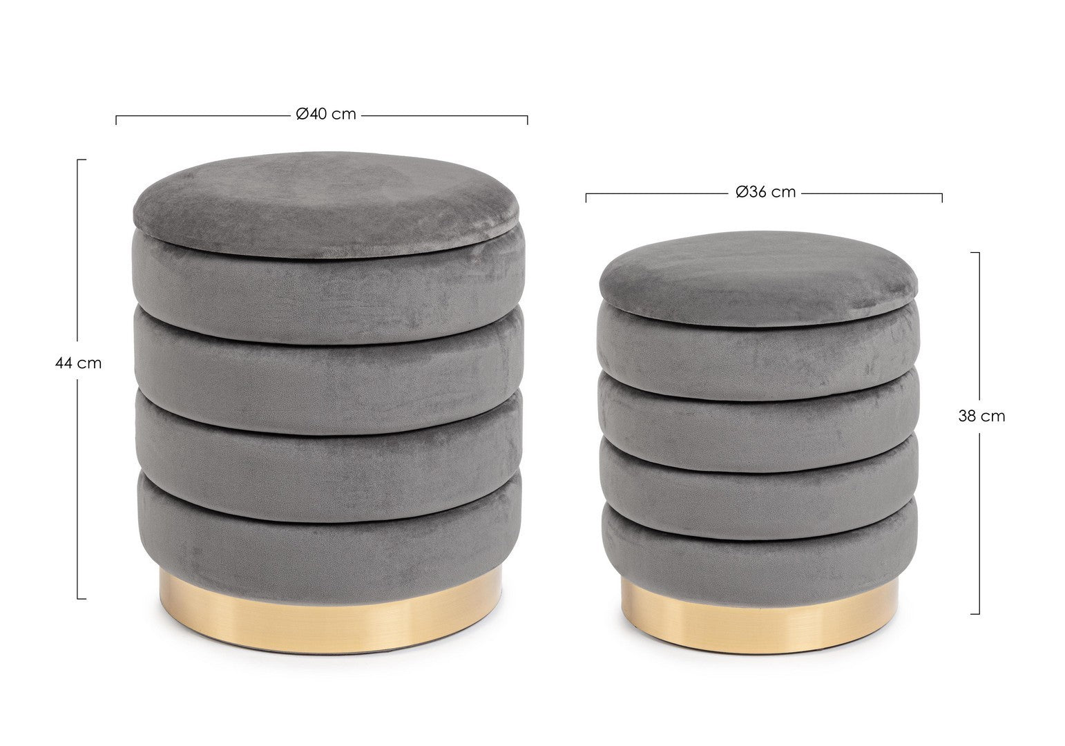 Pouf Darina 2-Set grau