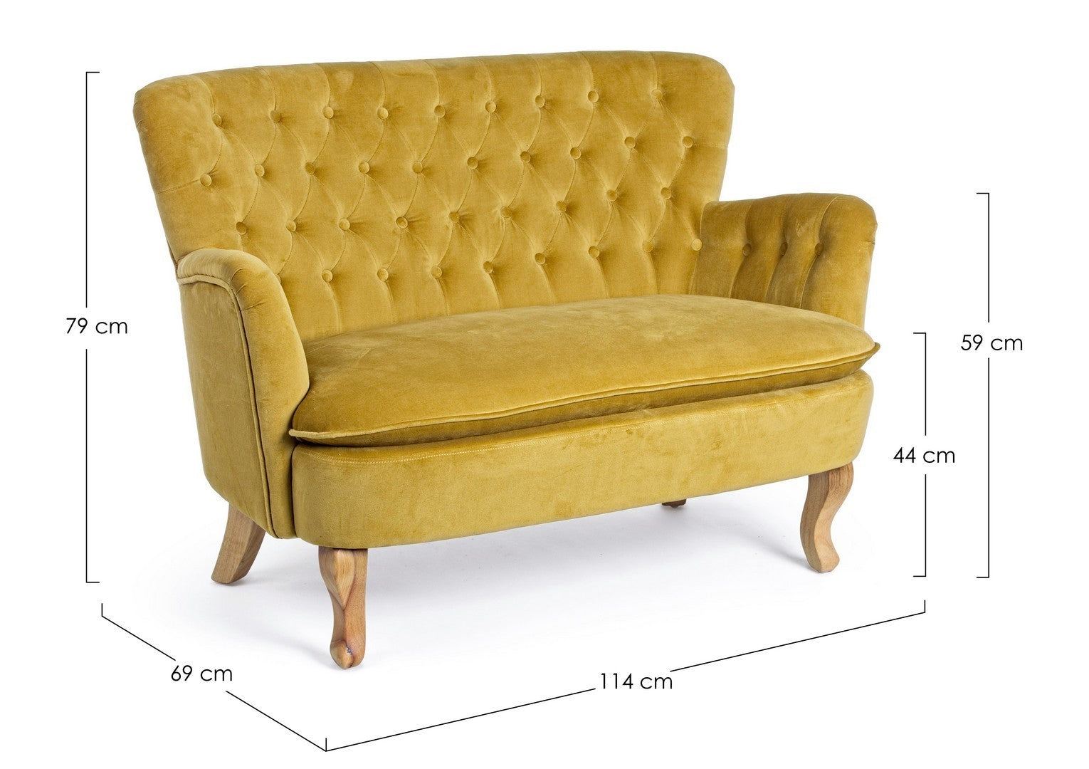 Sofa Orlins senffarben I STUFF Shop
