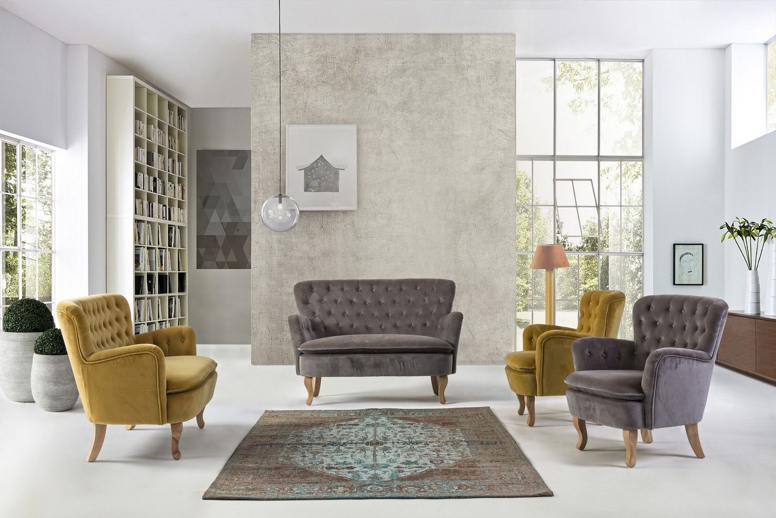 Sofa Orlins senffarben I STUFF Shop