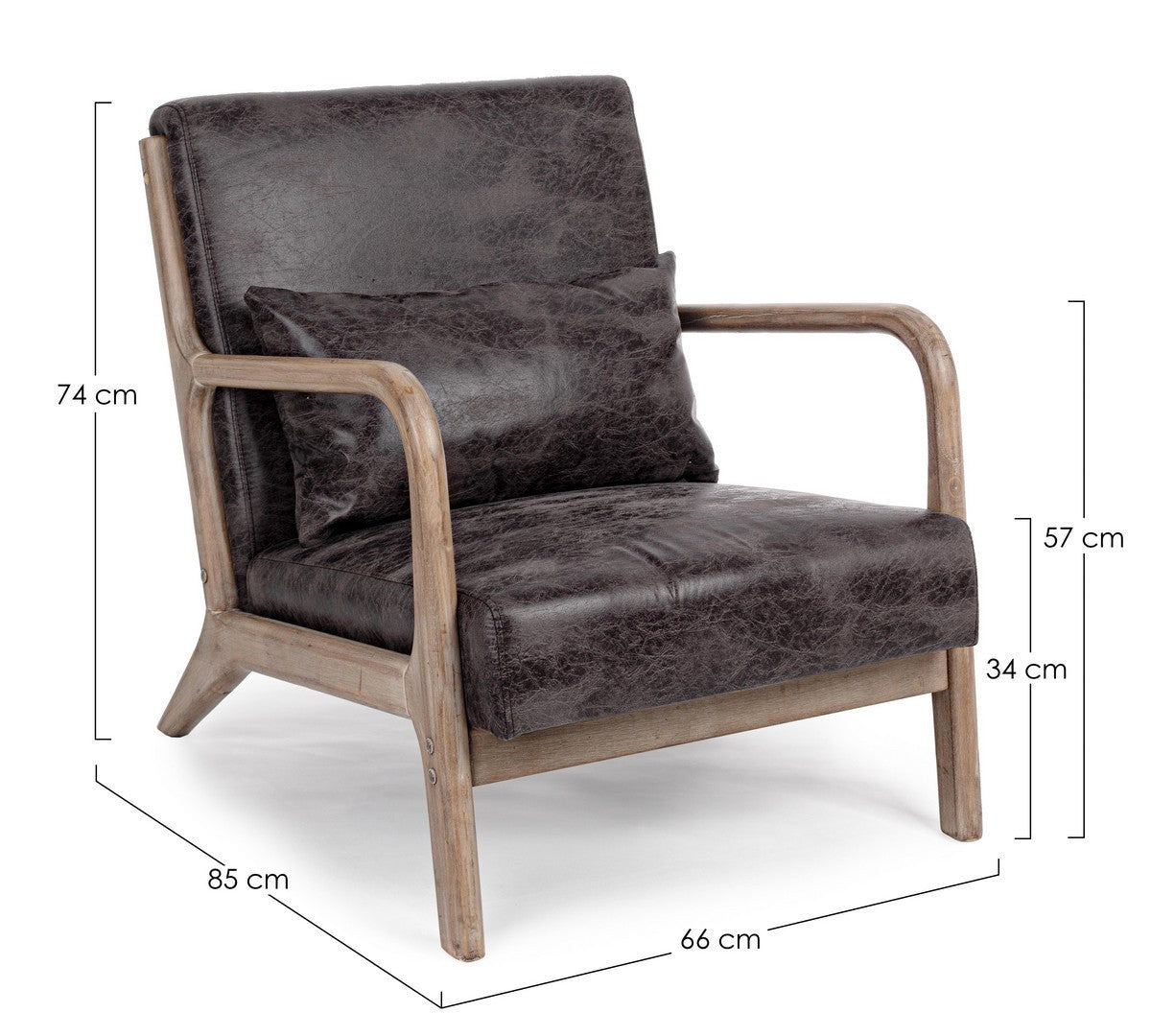 Sessel Ancilla in Dunkelbraun von Bizzotto
