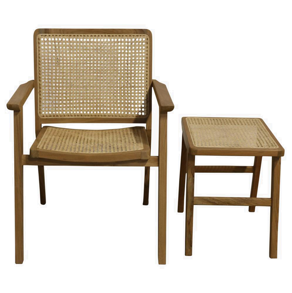 Armlehnenstuhl Heritage Cane Natur aus Teakholz mit Wiener Geflecht | STUFF Loft