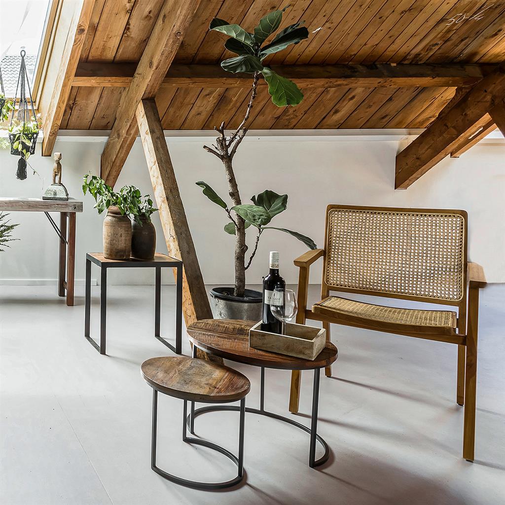 Armlehnenstuhl Heritage Cane Natur aus Teakholz mit Wiener Geflecht | STUFF Loft