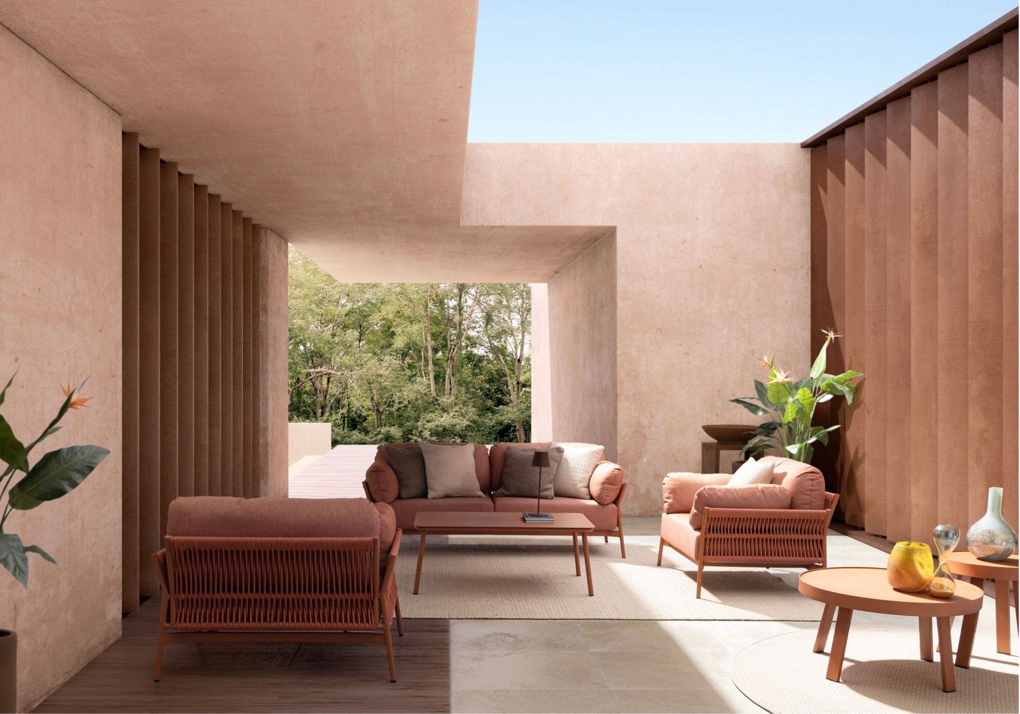 Outdoor Sessel Paradis Sierra lachsrot moderner Terrassen Sessel