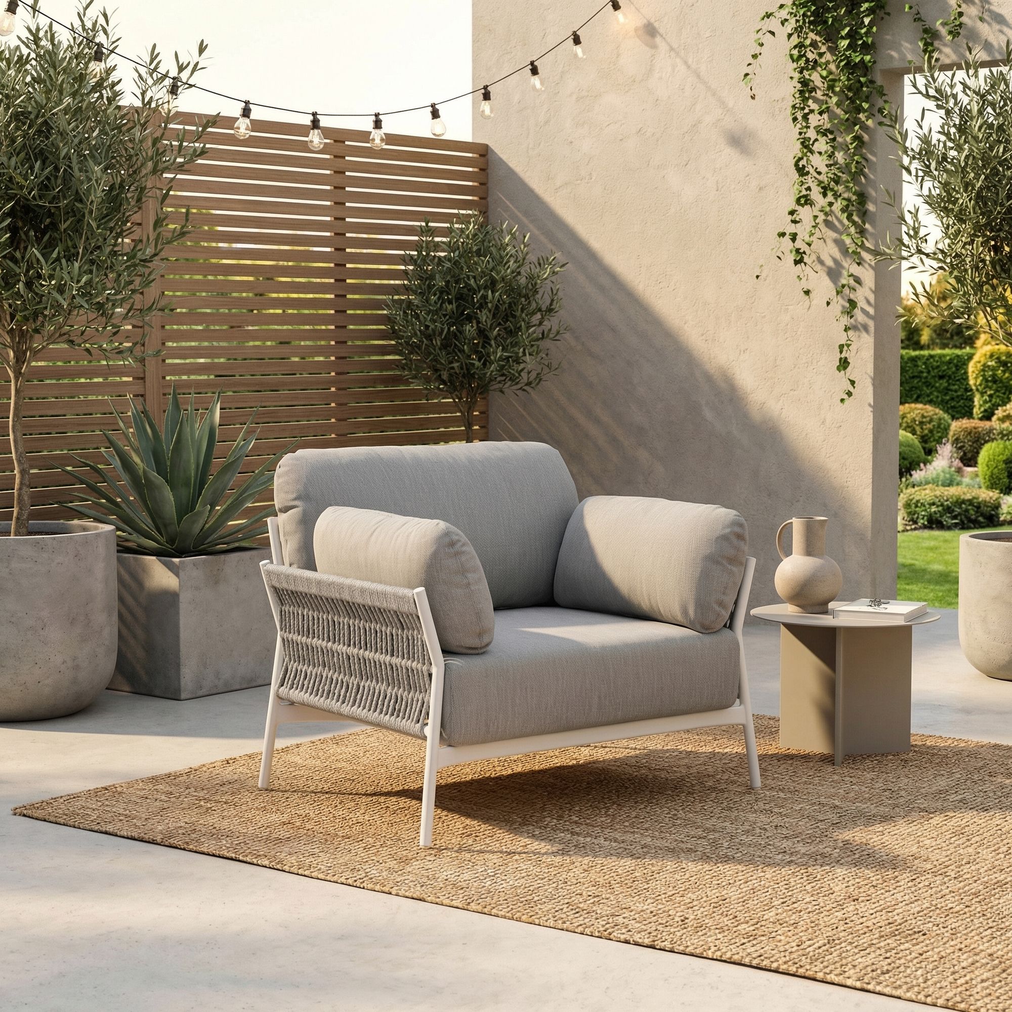 Outdoor Sessel Paradis Agate grau moderner Lounge Gartensessel