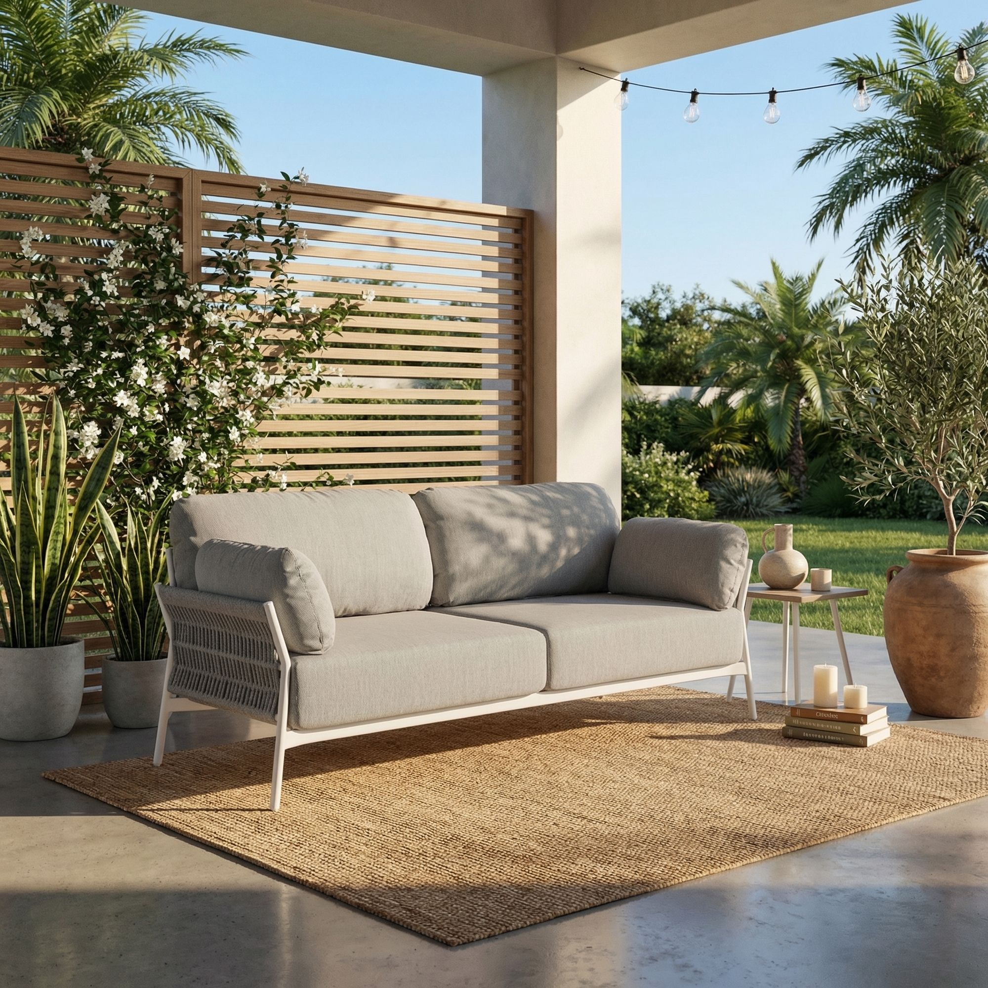 Outdoor Sofa Paradis Agate grau mit Aluminiumgestell für Garten und Terrasse