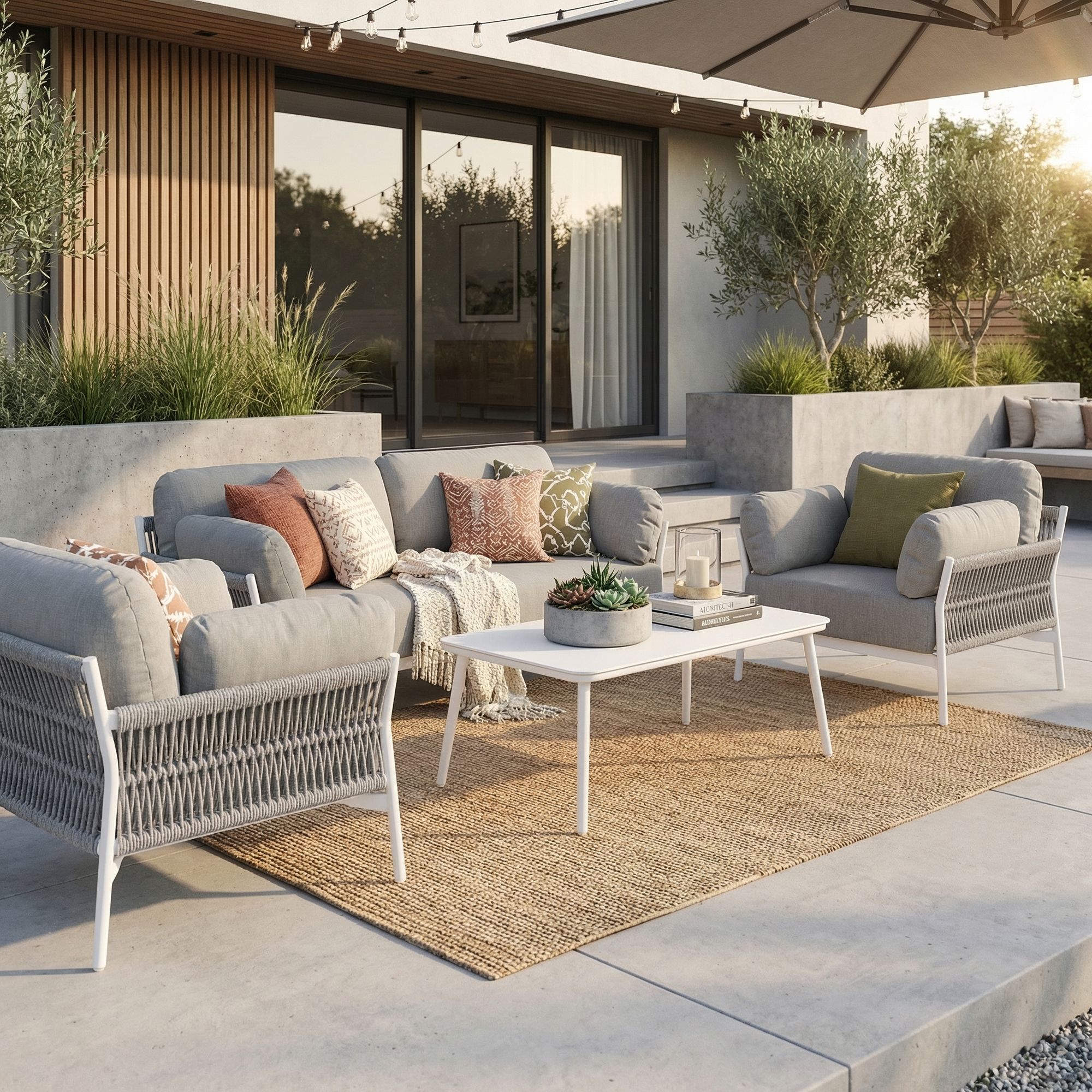 Outdoor Sofa Paradis Agate grau mit Aluminiumgestell für Garten und Terrasse