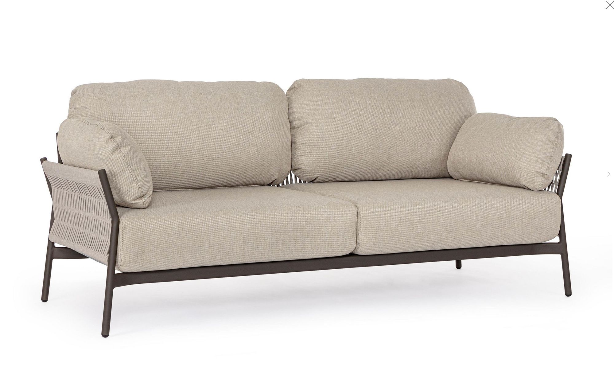 Outdoor Sofa Paradis Raven taubengrau mit Komfortkissen für Outdoor Lounge