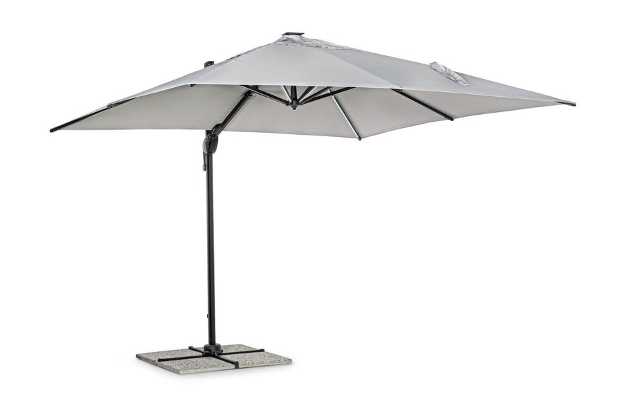 Outdoor Sonnenschirm Ines 3 x 3 m mit LED-Beleuchtung in Anthrazit und Hellgrau | Bizzotto bei STUFF Shop kaufen
