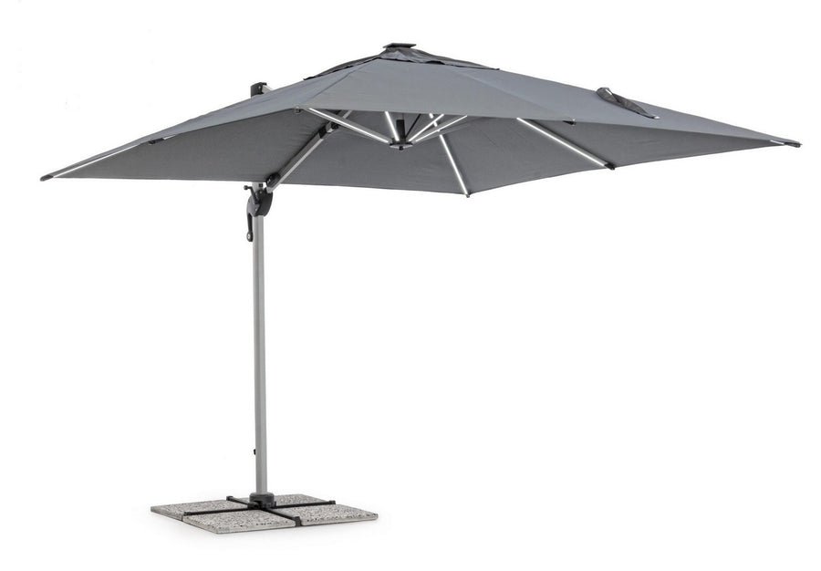 Sonnenschirm Ines mit LEDs 3x3m dunkelgrau I Bizzotto bei Stuff Shop kaufen