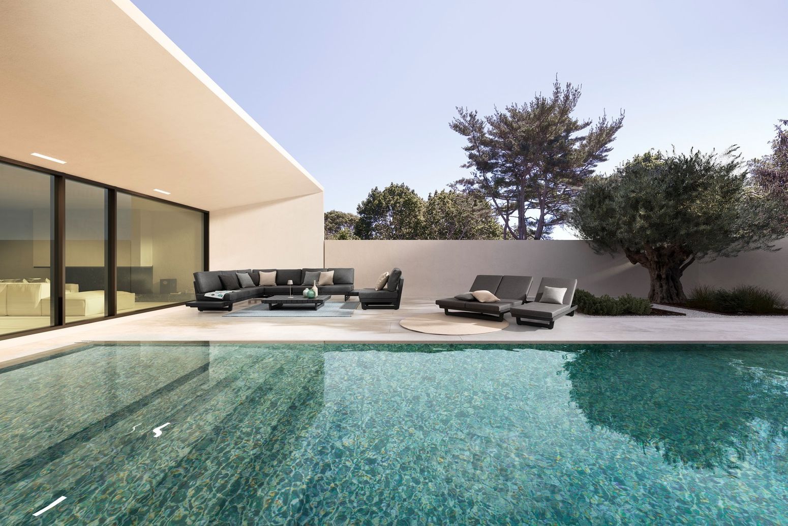 Modulare Outdoor Lounge Infinity in Anthrazit aus Aluminium  | Bizzotto bei STUFF Shop kaufen