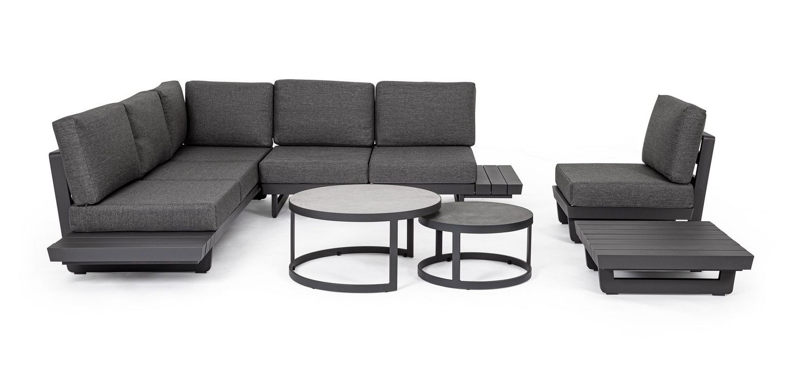 Modulare Outdoor Lounge Infinity in Anthrazit aus Aluminium | Bizzotto bei STUFF Shop kaufen
