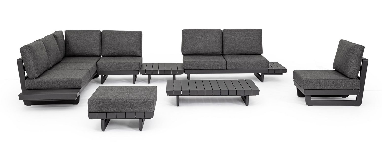 Modulare Outdoor Lounge Infinity in Anthrazit aus Aluminium | Bizzotto bei STUFF Shop kaufen