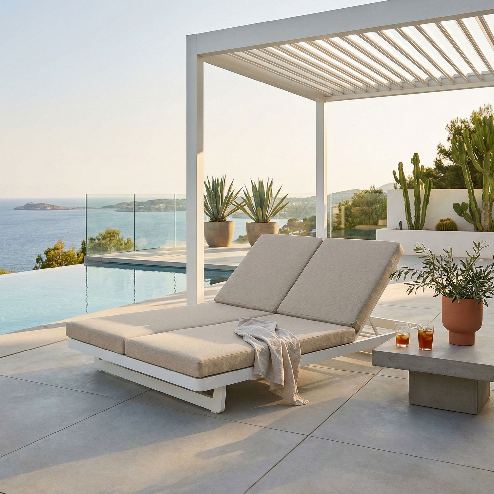 Doppel Sonnenliege Infinity in Weiß I Bizzotto bei STUFF Shop kaufen