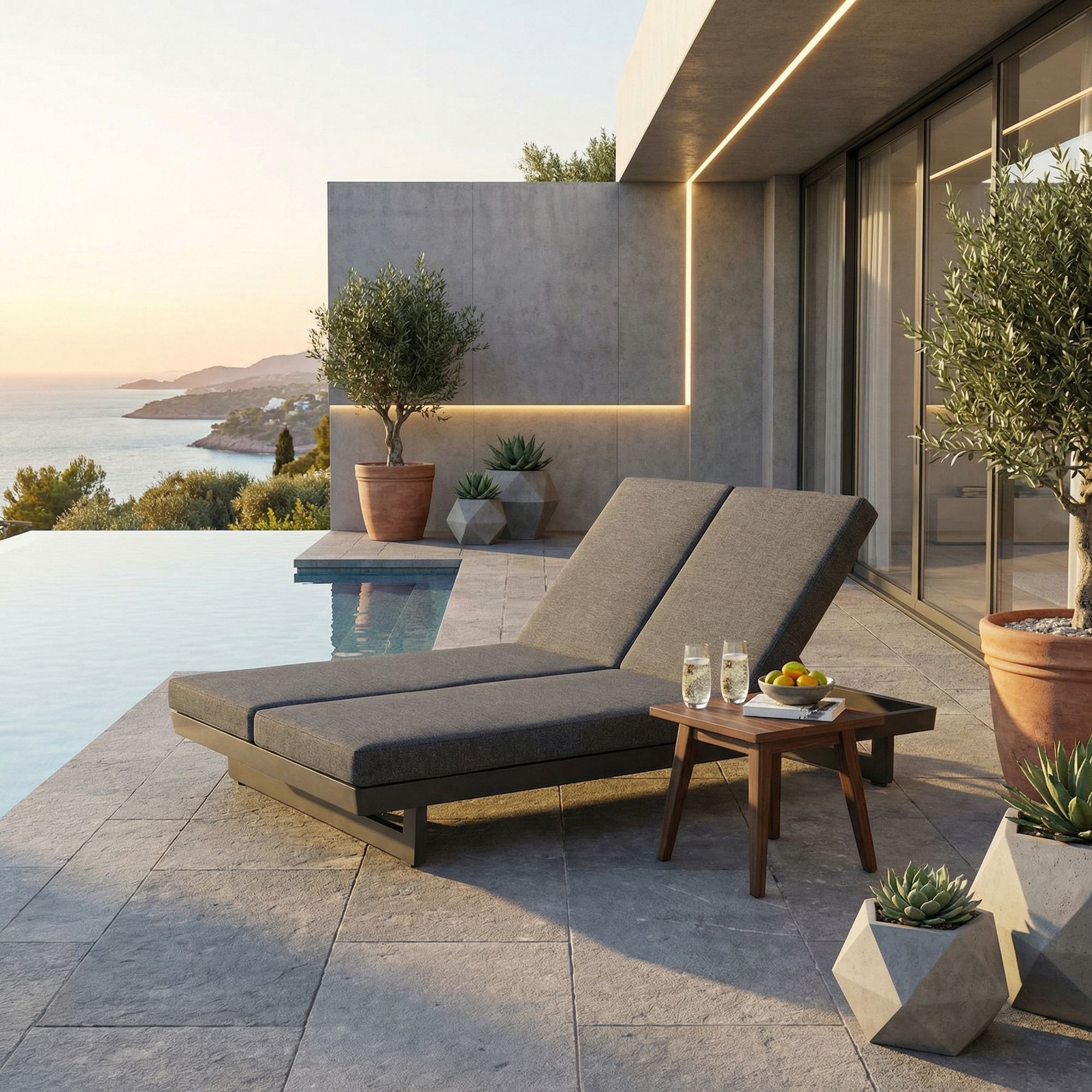 Outdoor Doppel Sonnenliege Infinity in anthrazit I Bizzotto bei STUFF Shop kaufen