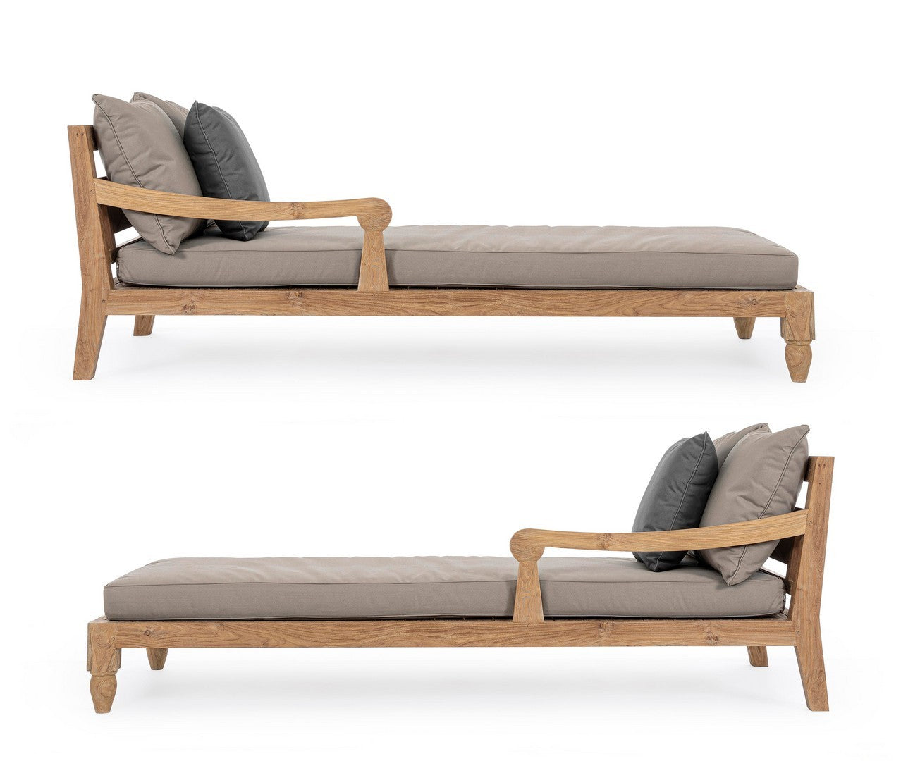 Outdoor Daybed Bali 2er-Set aus massivem Teakholz mit Olefin-Polstern | Bizzotto bei STUFF Shop kaufen