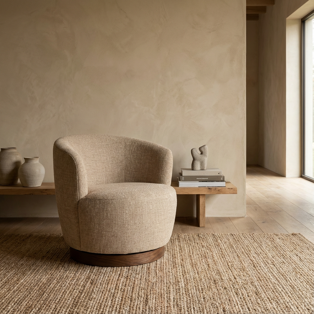 Club-Sessel Nathan Sand von Gommaire in Sand-Farbton mit Drehfunktion bei STUFF Shop kaufen