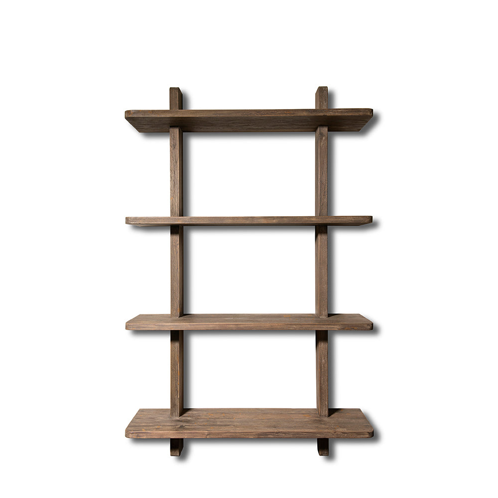 Regal Georges Teak aus hochwertigem Teakholz von Gommaire, 4 Regalböden, modernes Design, Farbe: Authentic Brown